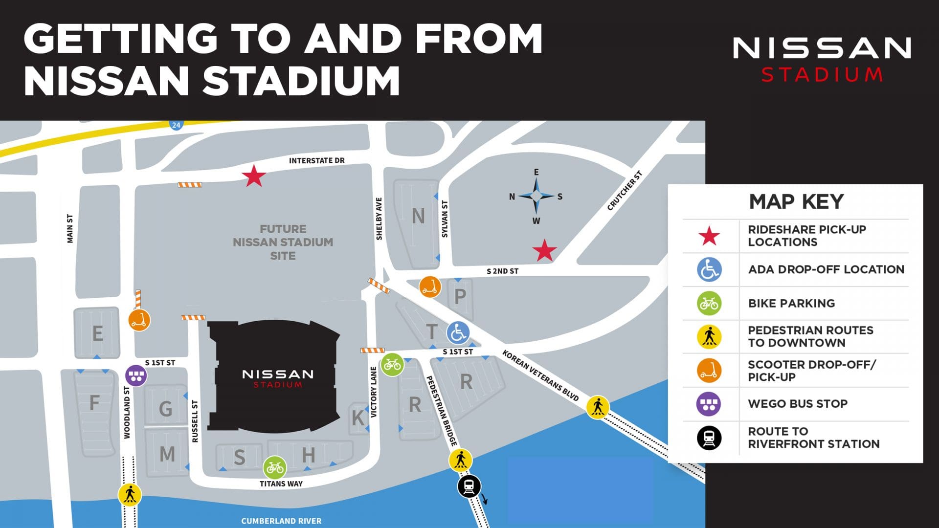 Nissan Stadium - Transportation